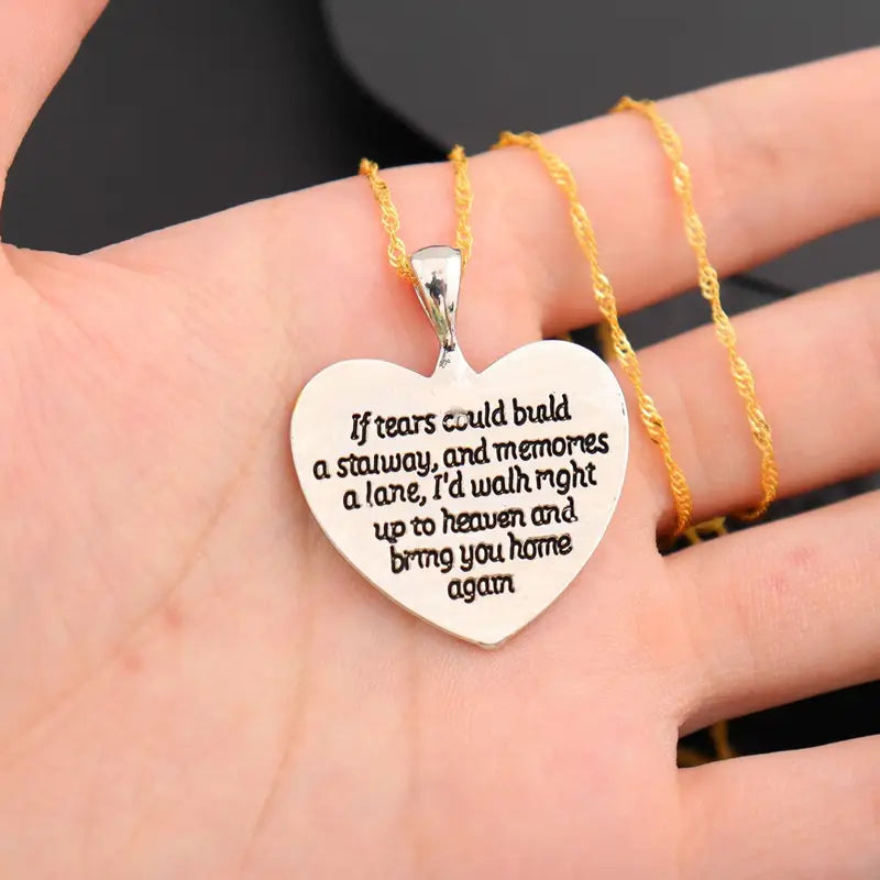 1pc Trendy Couples' Angel Wings & Heart Pendant Necklace - Fashion Alloy Accessory, Perfect Holiday Gift