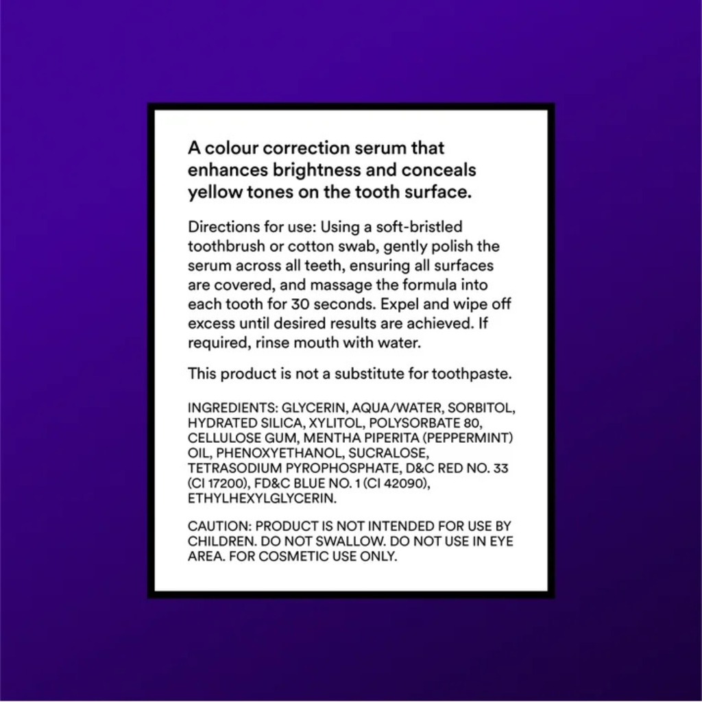 Hismile V34 Colour Corrector Serum – Advanced Teeth Whitening Purple Toner – Instant Colour Correcting Formula for Brighter, Whiter Smile – Enamel-Safe Tooth Brightening Booster for Daily Use