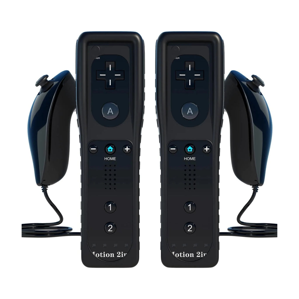 1 Pair Set Of 2 TechKen Controller for Wii with Motion Plus and Wii Nunchuck Controller Wii Remote Control Nunchuk Controller Wii Connection Remote Plus Controller Replacement for Wii/WiiU