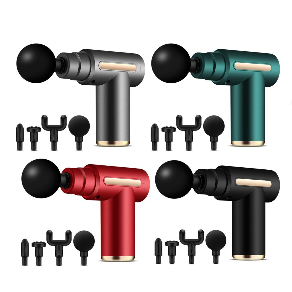 Handheld Muscle Massage Gun Deep Tissue Percussion Muscle Massager Gun Cordless Electric Massagers Neck Back with Massage Head for Workout Relaxation Sore Muscle and Stiffness,Black