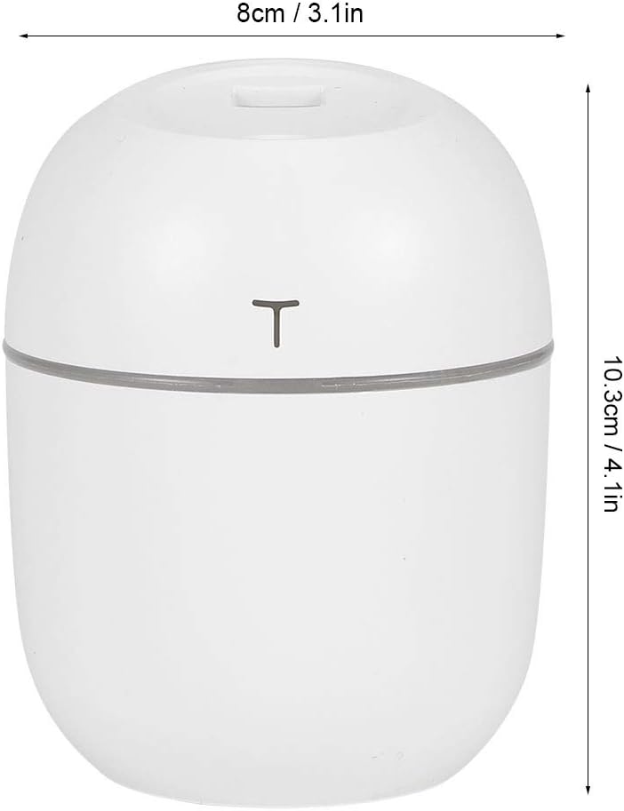 Humidifier, 220ml, White Desktop Humidifier, Mini Aroma Diffuser, USB Powered Air Vaporizer, Essential Oil Diffuser, Cool Mist, Aroma Humidifier for Home, Office, Dorm, Au