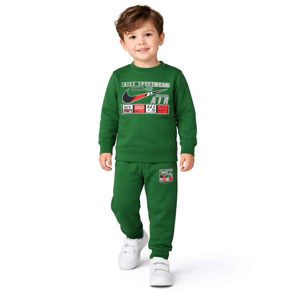 Minime Kids Printed Fleece Tracksuit Sweatshirt & Sweatpants for Boys & Girls Soft & Cozy Fleece Suit for Kids – Children’s Warm Fleece Co-Ord Set Stylish Sweatshirt + Pajama Suit