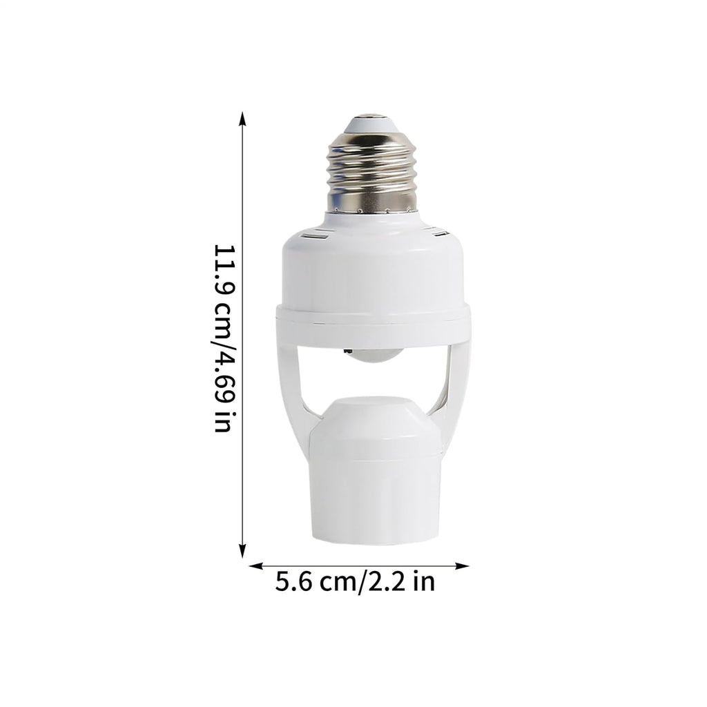 Light Socket Motion Sensor Adapter - E27 Screw In Infrared Radar Sensor,Bulb Adapter Light Socket - for Home Porch Garage Basement Front Door Hallway Indoor Outdoor Exit