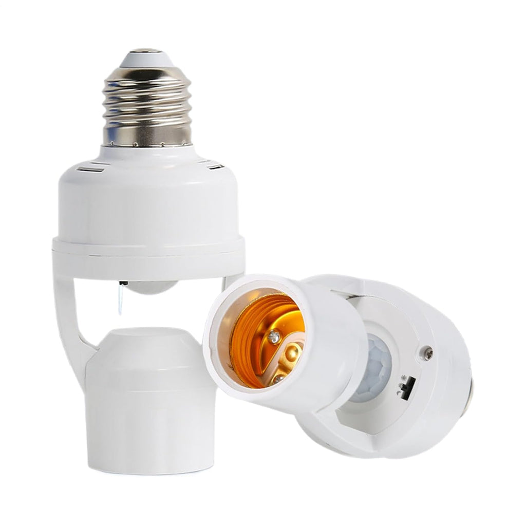 Light Socket Motion Sensor Adapter - E27 Screw In Infrared Radar Sensor,Bulb Adapter Light Socket - for Home Porch Garage Basement Front Door Hallway Indoor Outdoor Exit