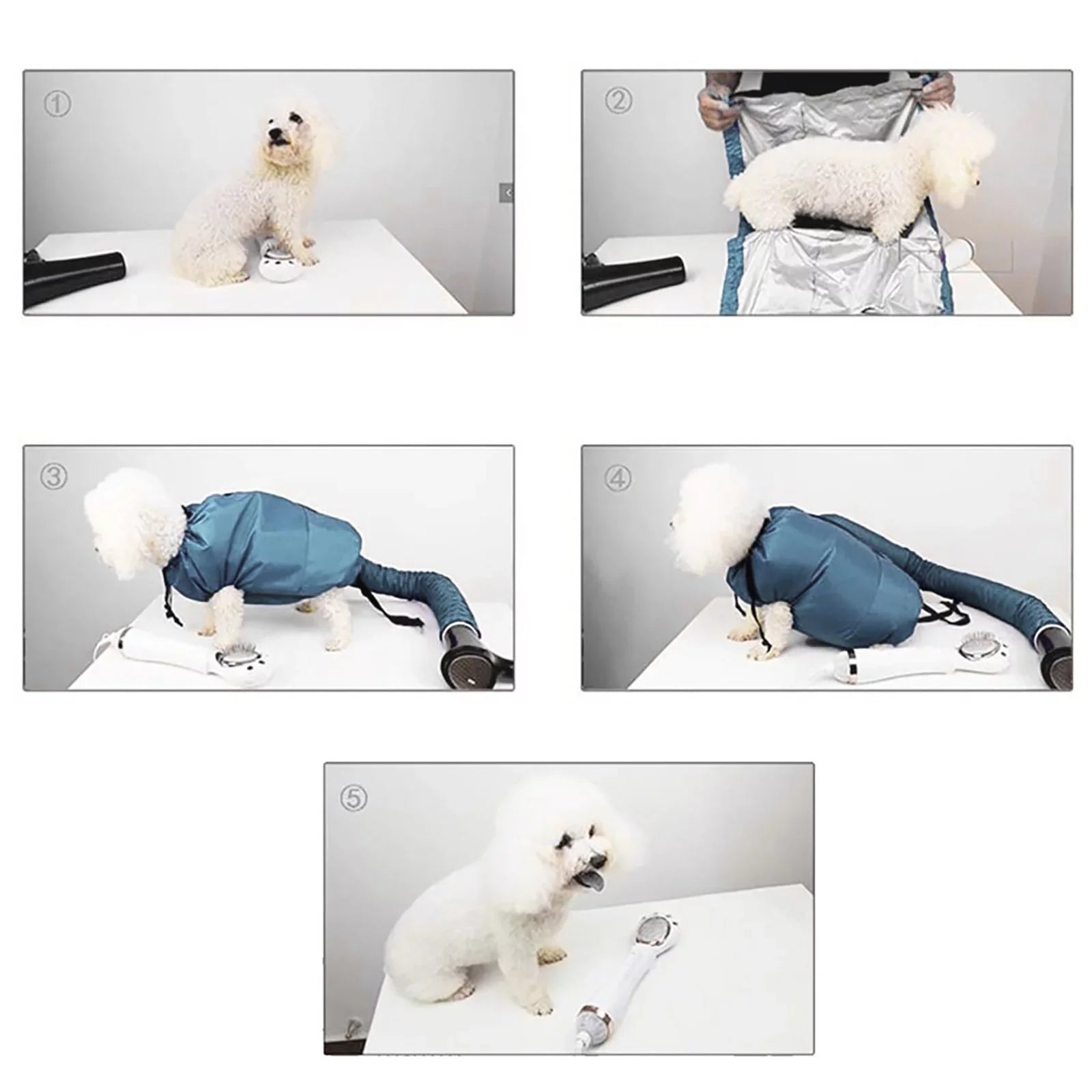 Dog Drying Coat, Use with Dog Blower Grooming Dryer, Protable Fast Easy Blower Professional Tool Dog Grooming Supplies, Quick Dry Pet Coat for Dogs & Cats