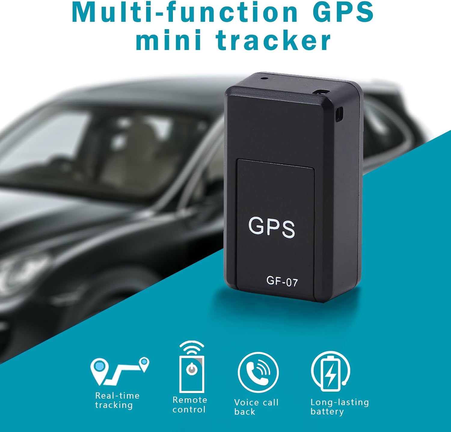 GPS Tracker for Vehicles, Real-Time Full USA Coverage Mini Car Tracker No Monthly Fee, Long Time Standby, Strong Magnetic Portable Tracking Device, for Cars, Assets, Kids, Elderly