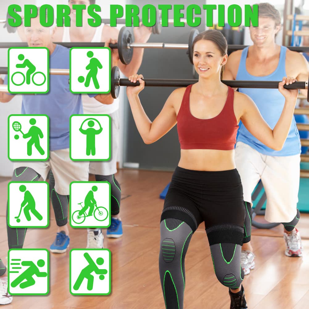1 Pcs Knee Support Brace – Adjustable Knee Pain Relief Belt, Pressurized Fitness Running & Cycling Band, Elastic Nylon Knee Pad Sleeve for Joint Pain Relief, Sports & Injury Recovery
