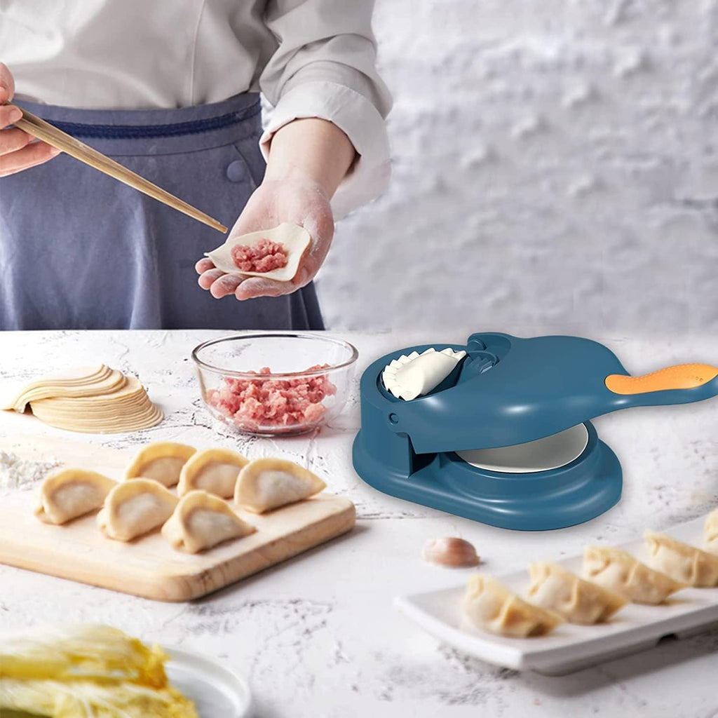 2 In 1 Dumpling Maker,Dumpling Press Skin Maker Machine,Manual Samosa Maker Mould,Multifunctional Dumpling Wrapper Making Tools for Making Dumplings and Ravioli