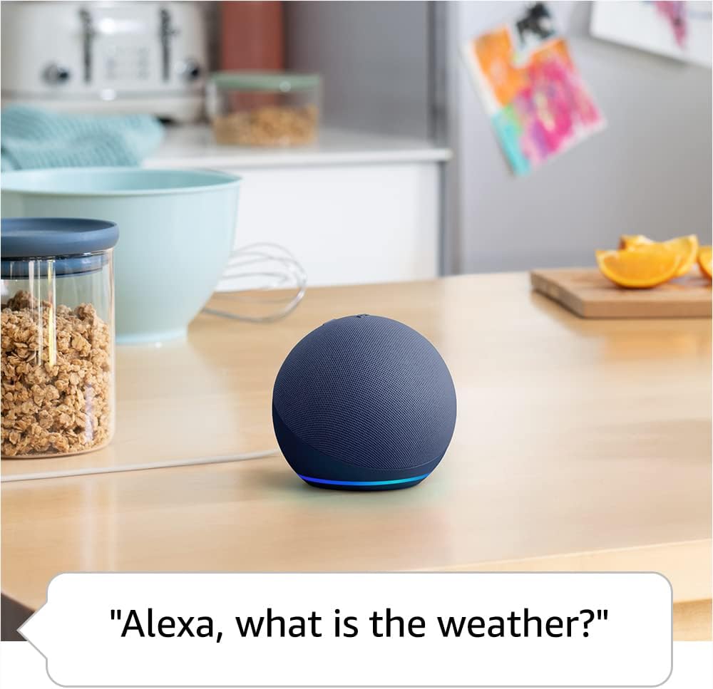 Like A New Amazon Alexa Echo Dot (5th Gen) Vibrant sounding Alexa speaker, Great for bedrooms, dining rooms and offices, (newest model) Glacier White