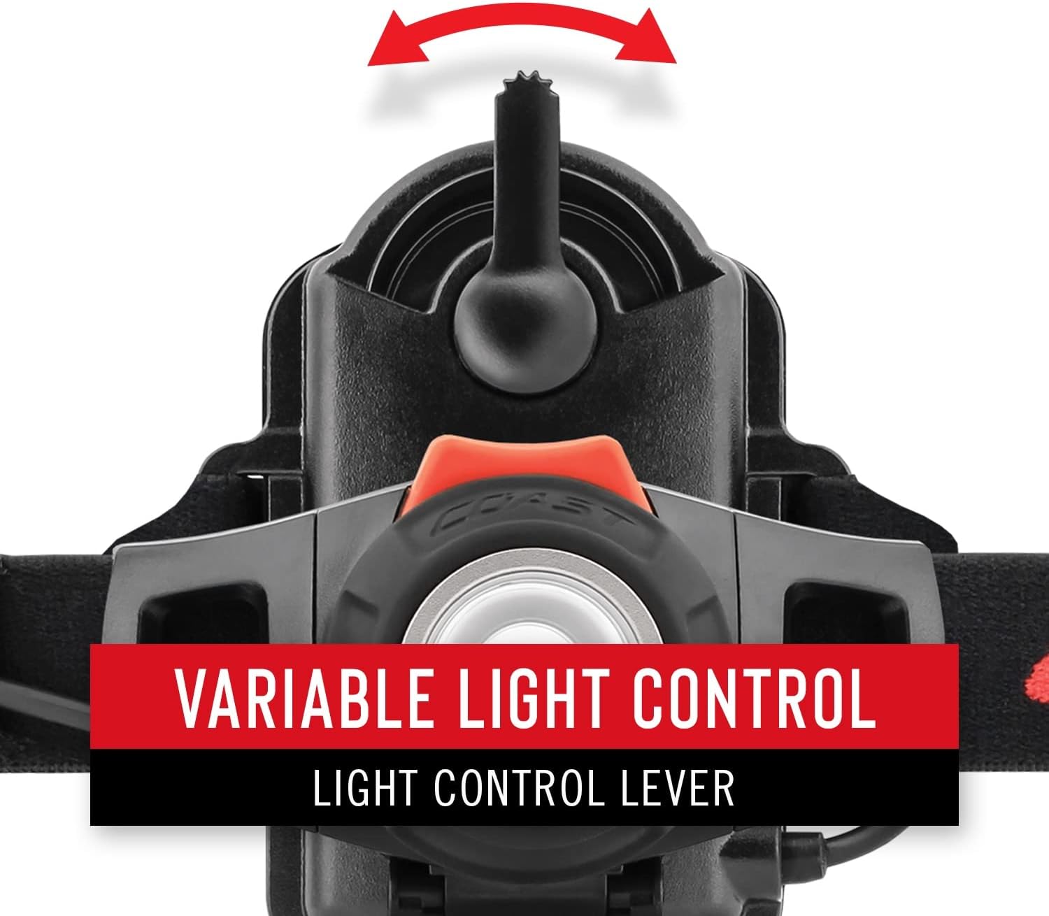 COAST® HL7 285 Lumen Utility LED Headlamp with Hinged Beam Adjustment and Hard Hat Compatibility with TWIST FOCUS™, Black