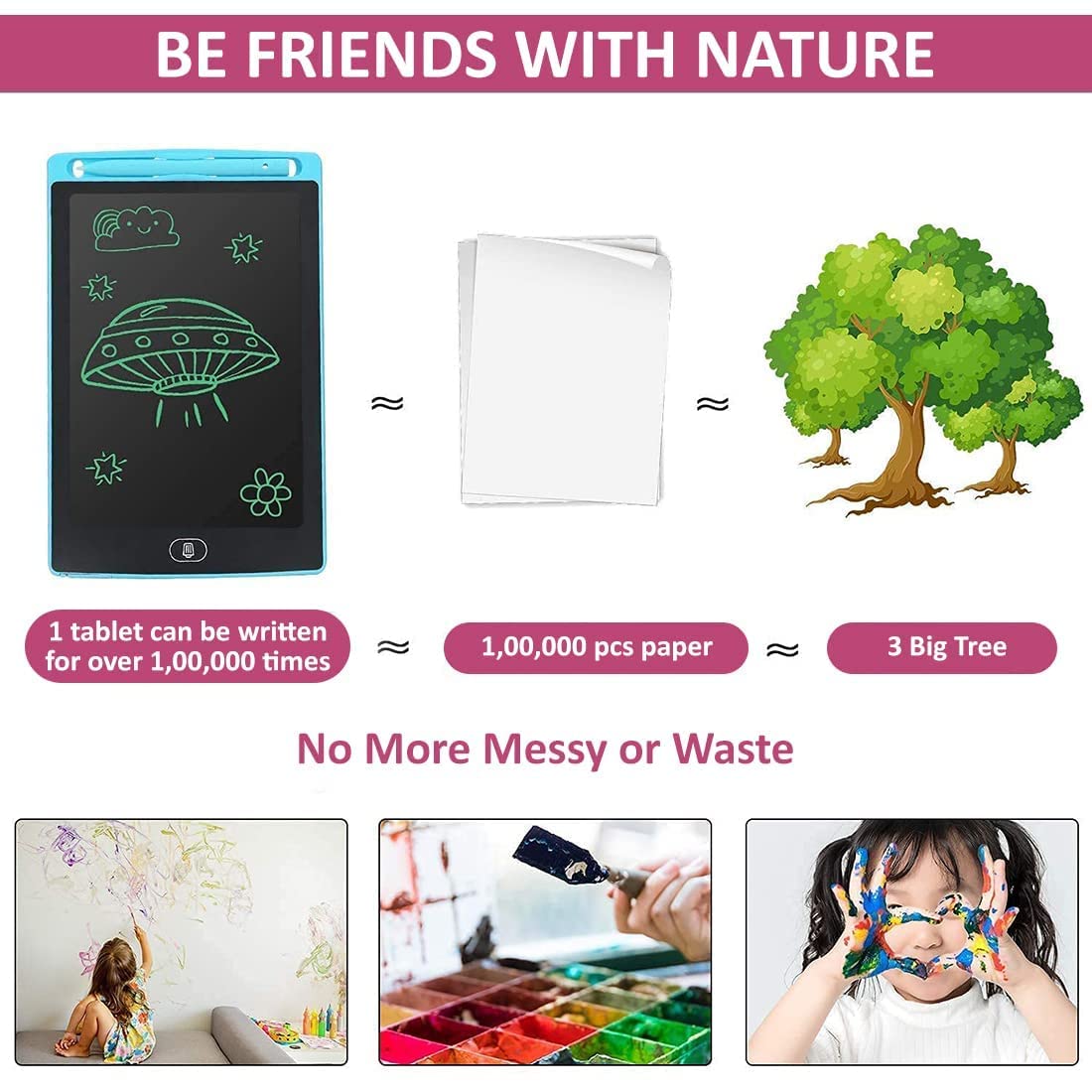 Writing Tablet RGB pad, Lcd writing tablet, Gifts for girls age 10-12, Gift for boys, Drawing Tablet, Birthday, Multicolor