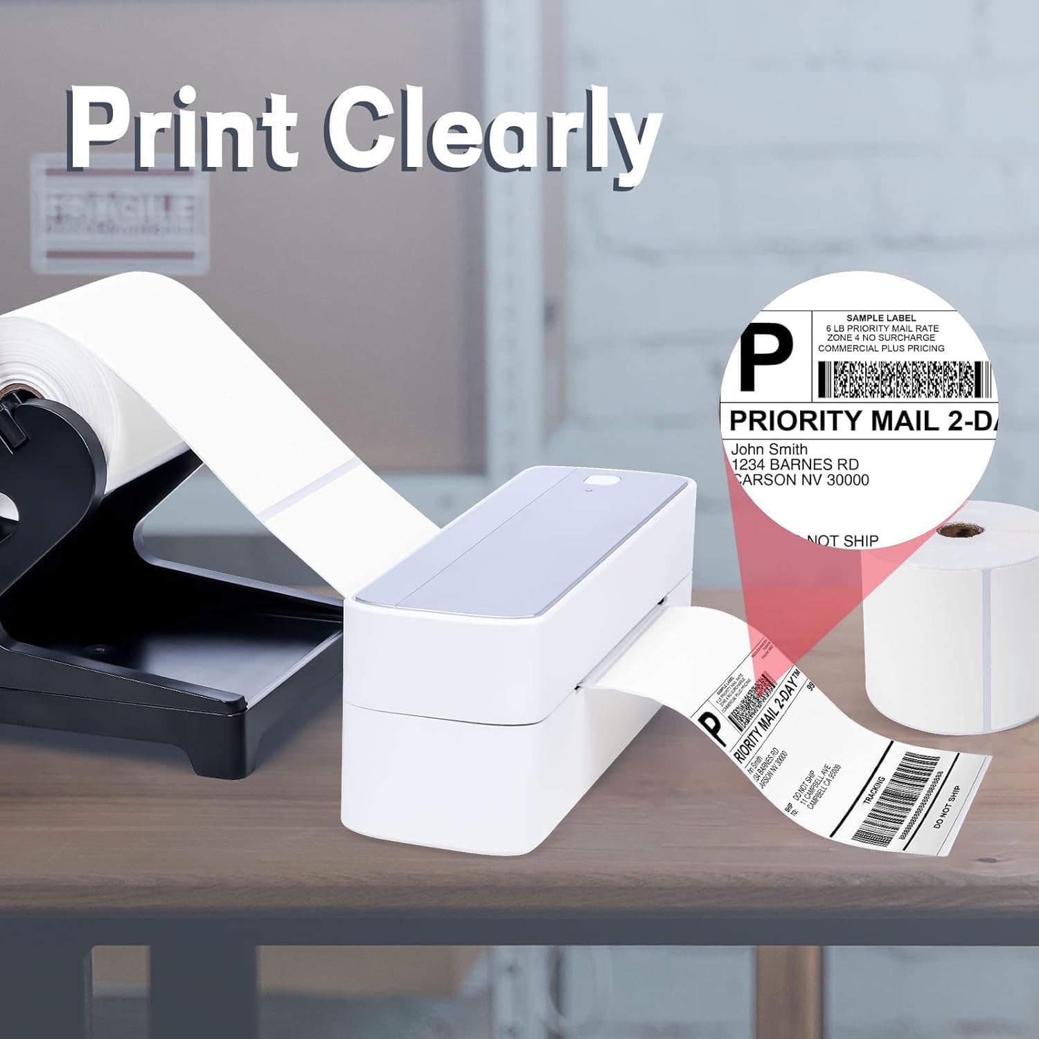 250pcs Thermal Shipping Address Labels - Direct Thermal Shipping Labels 4"x6" / 4"x5" / 4"x8" for Label Printer - Address Label Paper Compatible with MUNBYN, Rollo, and Other Thermal Printer, 1 Pack(250 Roll/Pack)