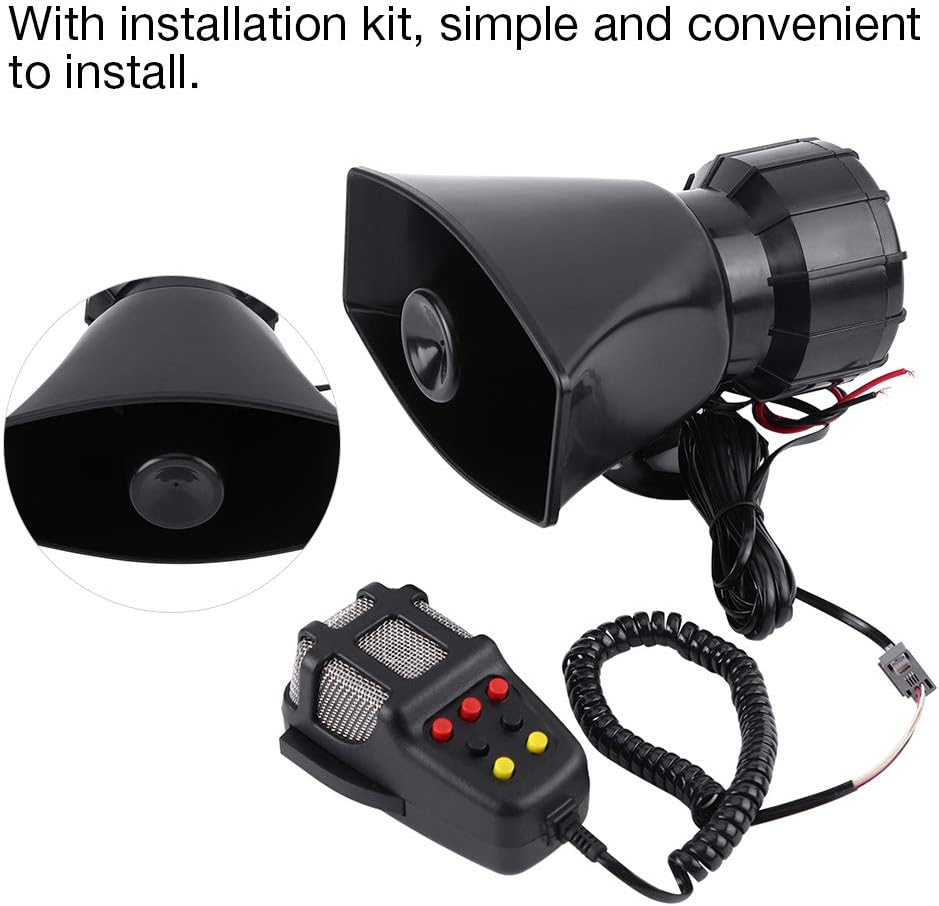 Siren 12 V, 7 Tone Sound Horn, Car Siren Speaker, Car Horn, Emergency Amplifier Alarm Trumpet, Speaker System, Horn 12 V,