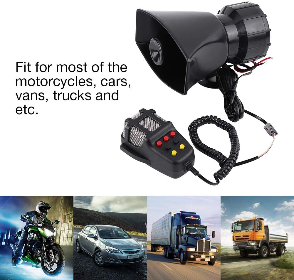 Siren 12 V, 7 Tone Sound Horn, Car Siren Speaker, Car Horn, Emergency Amplifier Alarm Trumpet, Speaker System, Horn 12 V,