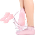 1 Pair Silicone Moisturizing Socks Women Foot Spa Pedicure Silicone Socks Foot Mask Exfoliating Beach Protective Gel Socks Anti Slip Aloe Socks for Dry Cracked Feet Calluses Foot Care