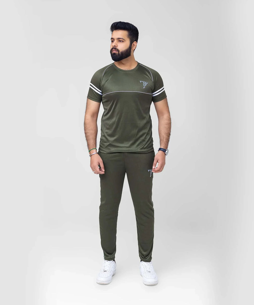 Comfort Olive Green Men’s Tracksuit For Summer