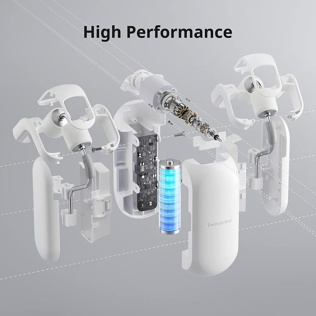 SwitchBot Curtain Smart Electric Motor - Wireless App Automate Timer Control, Add SwitchBot Hub to Make it Compatible with Alexa, Google Home, IFTTT (Rod2.0 Version, White)
