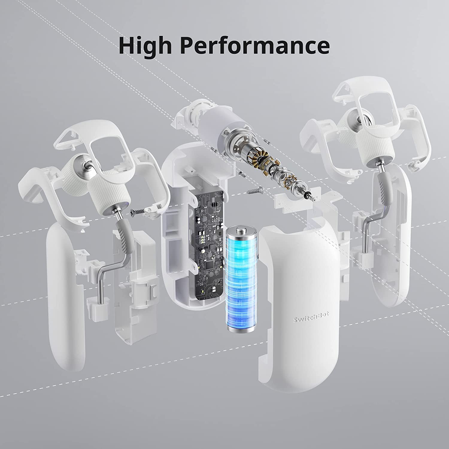 SwitchBot Curtain Smart Electric Motor - Wireless App Automate Timer Control, Add SwitchBot Hub to Make it Compatible with Alexa, Google Home, IFTTT (Rod2.0 Version, White)