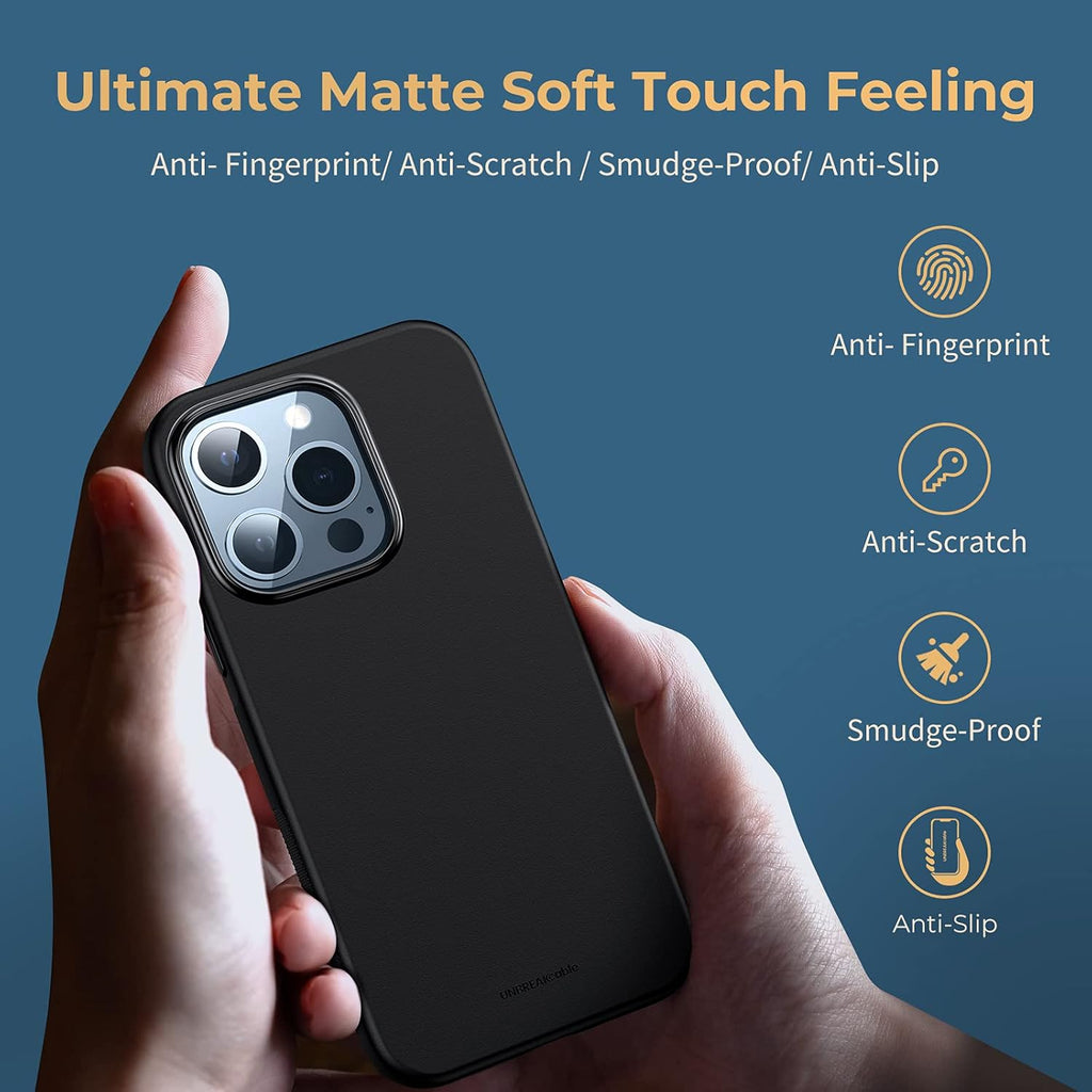 UNBREAKcable Case for iPhone 7/8 XR, SE, 13/13 Pro case [ Shock-Absorption][ Anti-Scratch][ Soft Frosted TPU] Ultra Thin Cover Protective Case Matte Black