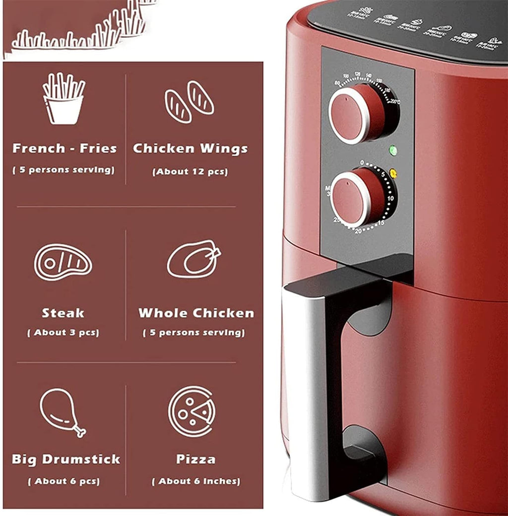 Johnson Lux Air Fryer for Home Use 5L Oil-Free Fryer, Multifunctional Hot Air Circulation, Automatic Power-Off, 1350W Household Non-Stick Coating Fryer needed sharing