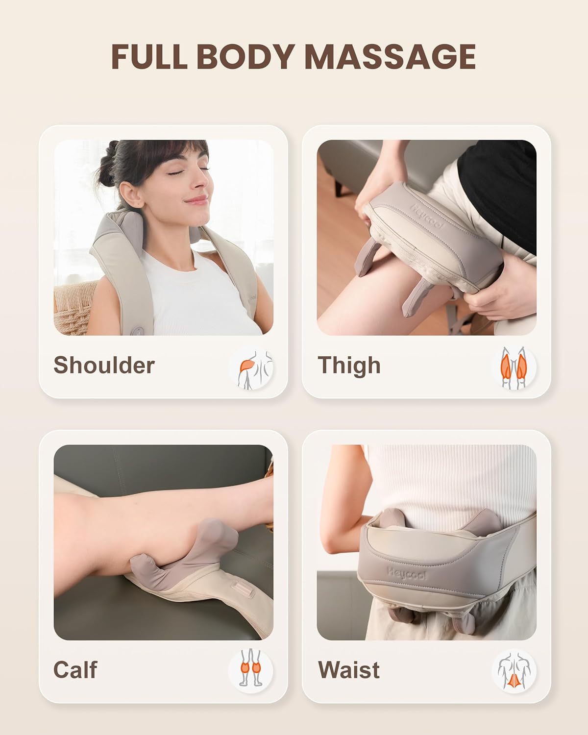 Cordless Neck Massager with Heat, FSA Eligible HSA 4D Deep Kneading Neck Shoulder Massager for Pain, Wireless Shiatsu Back Massager Pillow, Gifts for Men, Women Rechargeable