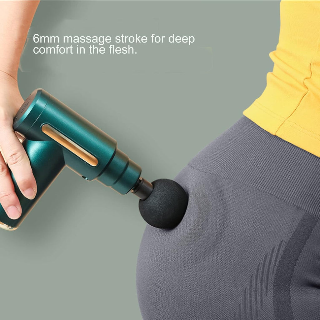 Handheld Muscle Massage Gun Deep Tissue Percussion Muscle Massager Gun Cordless Electric Massagers Neck Back with Massage Head for Workout Relaxation Sore Muscle and Stiffness,Black