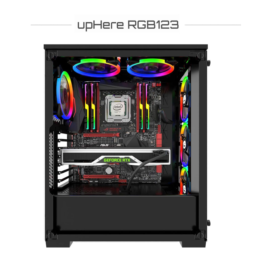 upHere Pack Off 5 120mm RGB Series Case Fan,Quiet Edition High Airflow LED Case Fan for PC Cases-5 Pack