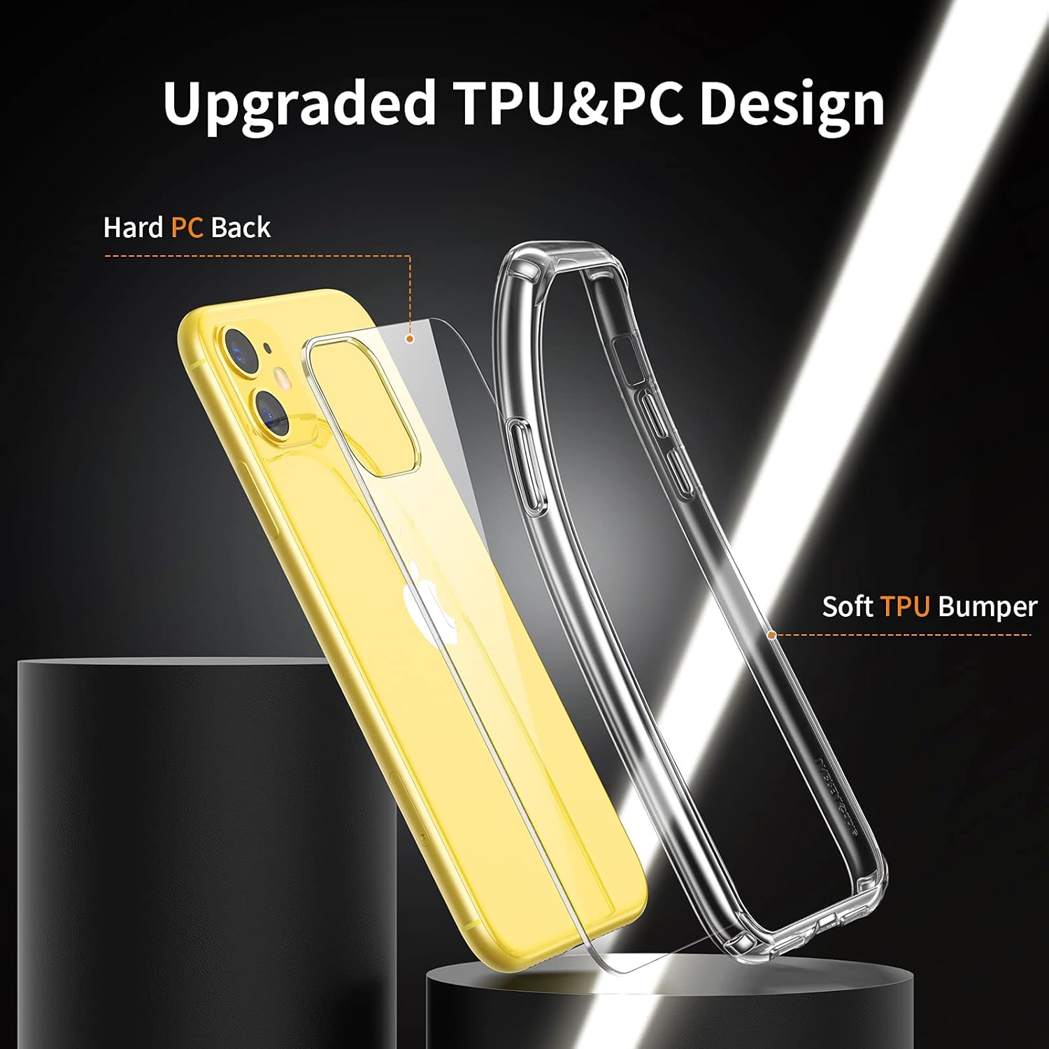 UNBREAKcable iPhone 11 Case 6.1" [Anti-Yellow & Anti-Scratch] Ultra Slim Clear Shockproof iPhone 11 Case, Protective Durable TPU Case Anti-Bump & Hard Cover Case - Transparent
