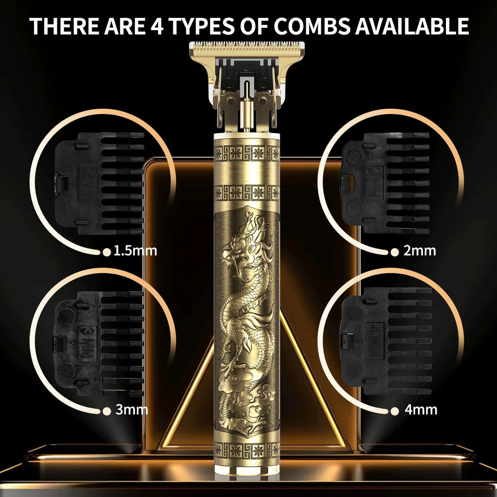 Vintage T9  Beard Trimmer for Men-Hair Clippers for Men-Cordless Rechargeable Hair Clipper and Trimmer-Beard Shaver Barbershop（Gold）
