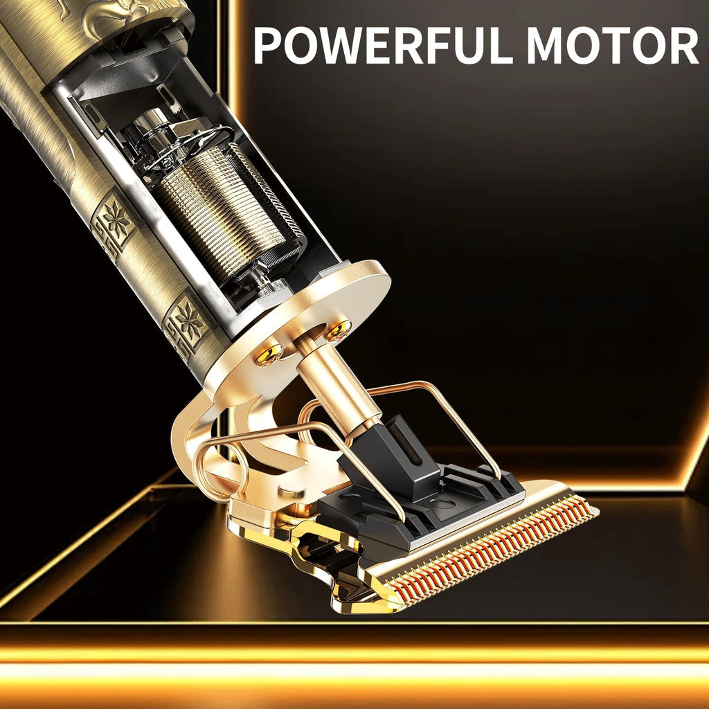 Vintage T9  Beard Trimmer for Men-Hair Clippers for Men-Cordless Rechargeable Hair Clipper and Trimmer-Beard Shaver Barbershop（Gold）