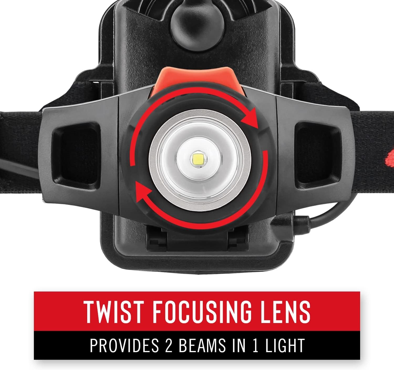 COAST® HL7 285 Lumen Utility LED Headlamp with Hinged Beam Adjustment and Hard Hat Compatibility with TWIST FOCUS™, Black