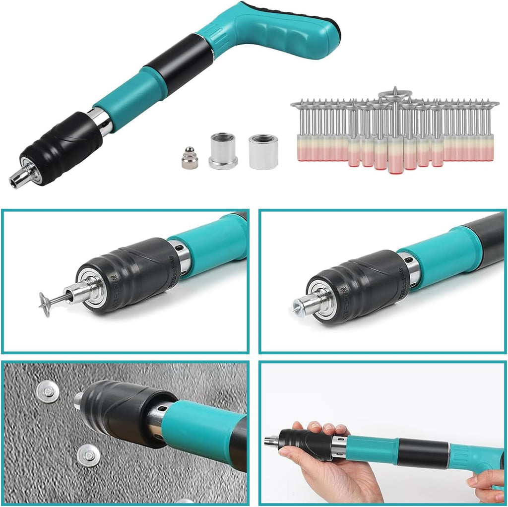 Manual Mini Steel Nail Gun, 5 Gears Adjustable Bolt Shooting Device, Wall Nail Guns with 20 Round Nails, Steel Nail Gun, Concrete Nail Gun for Ceiling Wall Anchor, Wire Slot Device, House Wall
