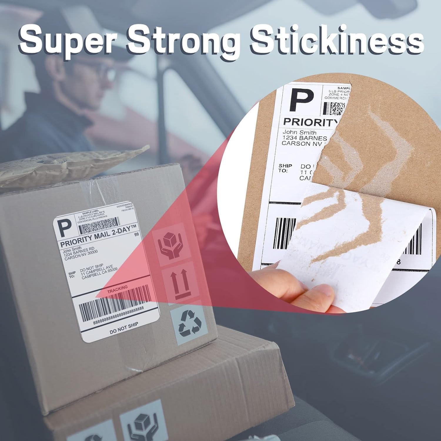250pcs Thermal Shipping Address Labels - Direct Thermal Shipping Labels 4"x6" / 4"x5" / 4"x8" for Label Printer - Address Label Paper Compatible with MUNBYN, Rollo, and Other Thermal Printer, 1 Pack(250 Roll/Pack)