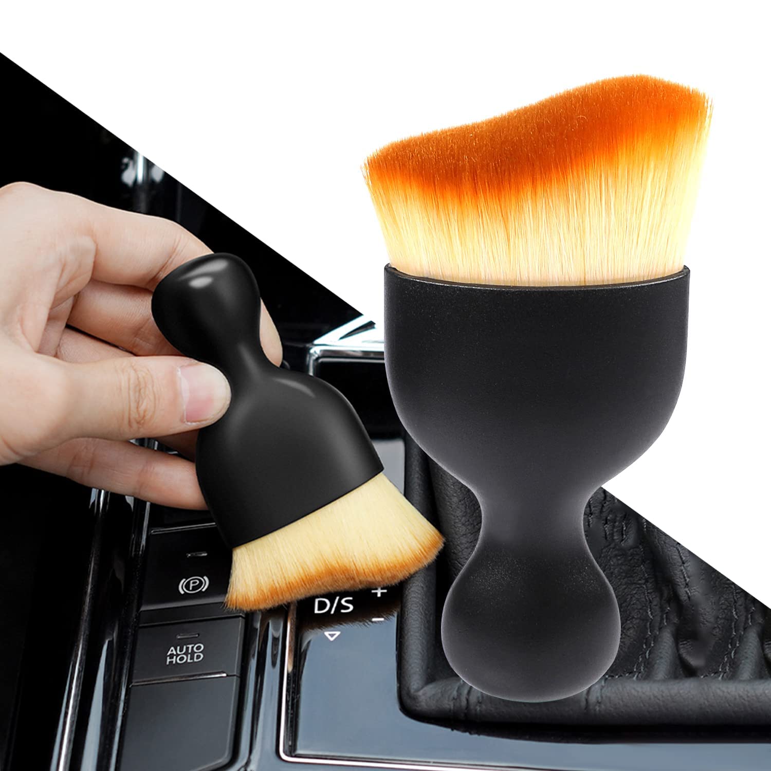 3Pcs Car Cleaning Brush Car Duster Car Nanofiber Brushes for Detailing Interior, Car Detailing Brush, Soft Bristles Cleaning Brush Dusting Tool for Dashboard,Keyboard,Air Conditioner,Gap,Window Railing