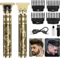 Vintage T9  Beard Trimmer for Men-Hair Clippers for Men-Cordless Rechargeable Hair Clipper and Trimmer-Beard Shaver Barbershop（Gold）