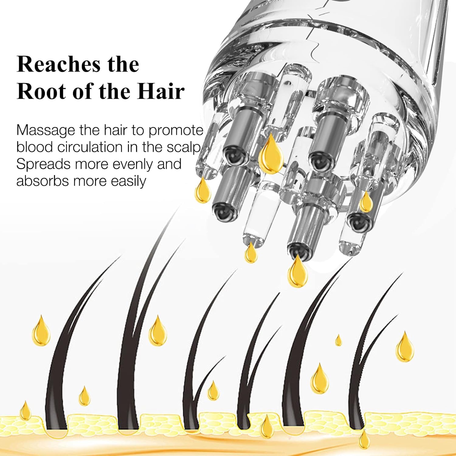 Hair Oil Applicator Bottle – 6ml Hair Root Oil Applicator Roller Ball Mini Portable Hair Oil Massage Comb for Scalp Hair Growth Suitable for Various Liquids (1Pcs)