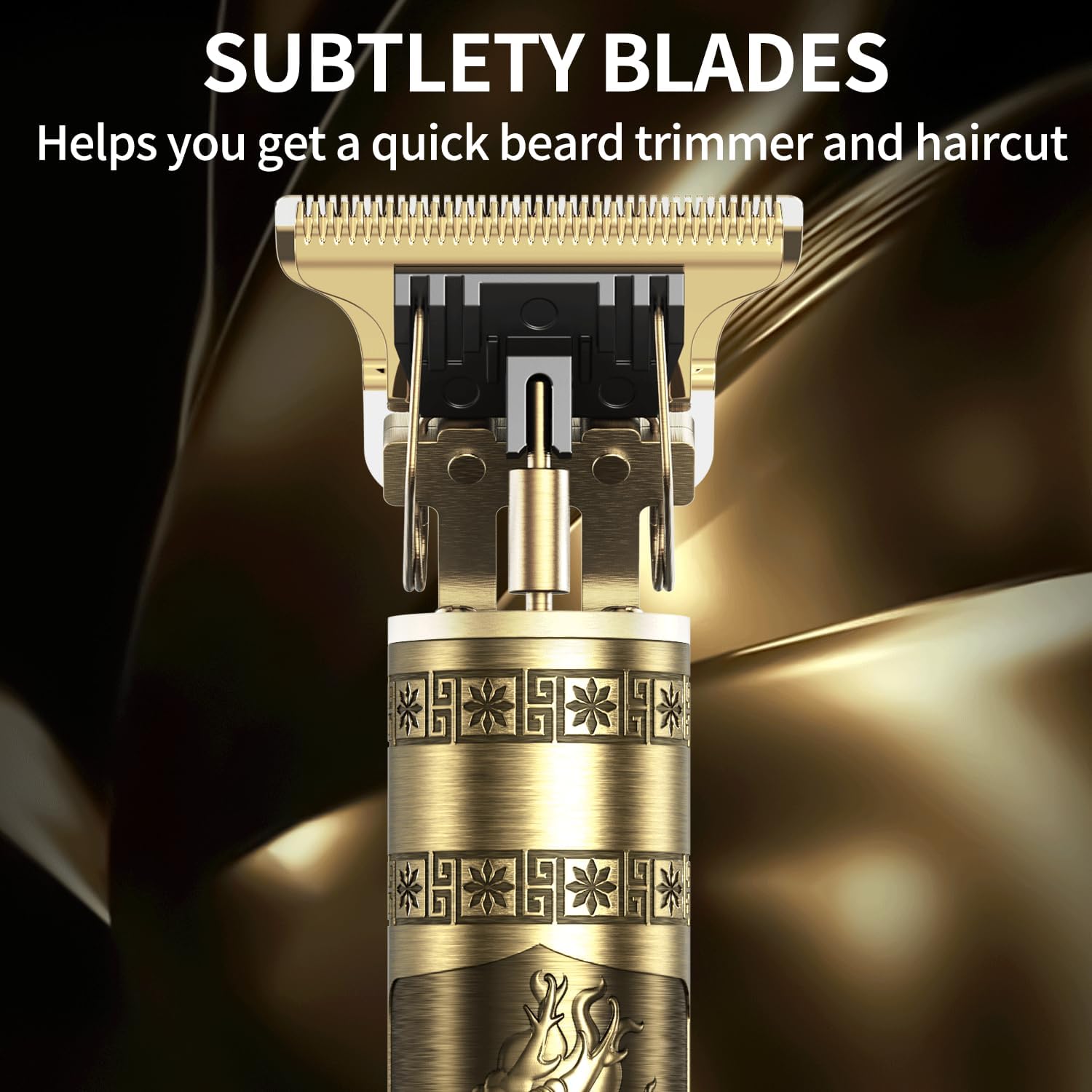 Vintage T9  Beard Trimmer for Men-Hair Clippers for Men-Cordless Rechargeable Hair Clipper and Trimmer-Beard Shaver Barbershop（Gold）