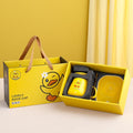 250ml Cartoon Yellow Duck Constant Temperature 55 Degree Ceramic Mug With Lid And Spoon, Heated Coaster Gift Box-Little Yellow Duck - Gift Box Package