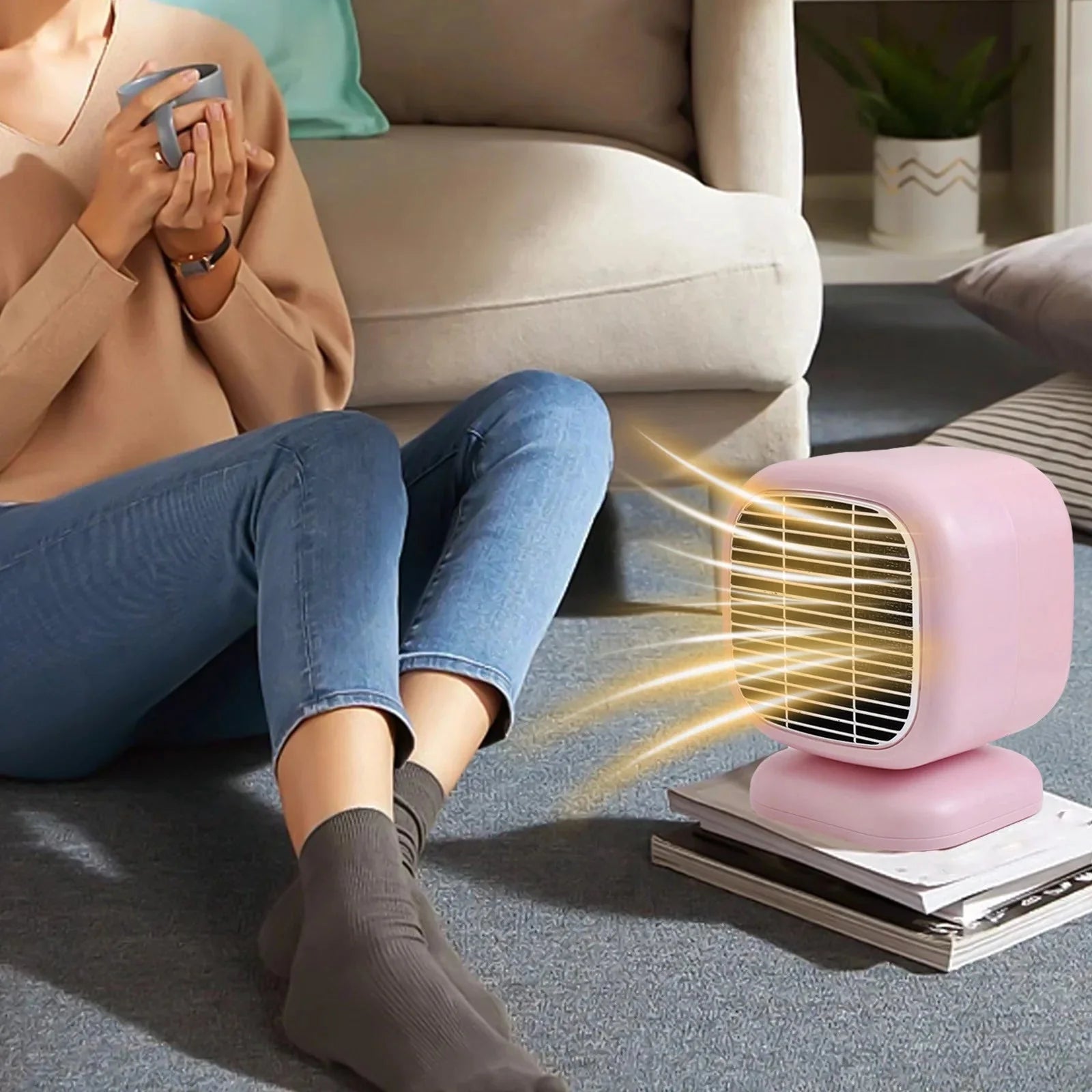 800W Small Space Heater, Portable Heater - Small Portable Heater | Fan Heater, Safe Desktop Space Heater, Adjustable Electric Heater for Bedroom - Gulybaba - Genuine products online Marketplace in Pakistan