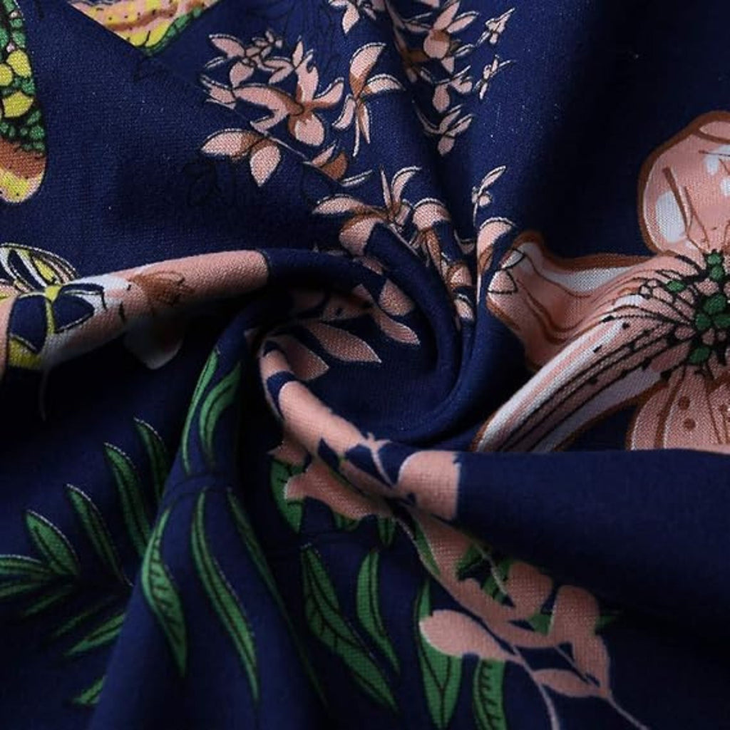 Cocktail Dresses for Women Plus Size Summer Fashion Dress Women Beach Sleeve Printing Mid-Calf Short Women's Dress Dress for Women New Year