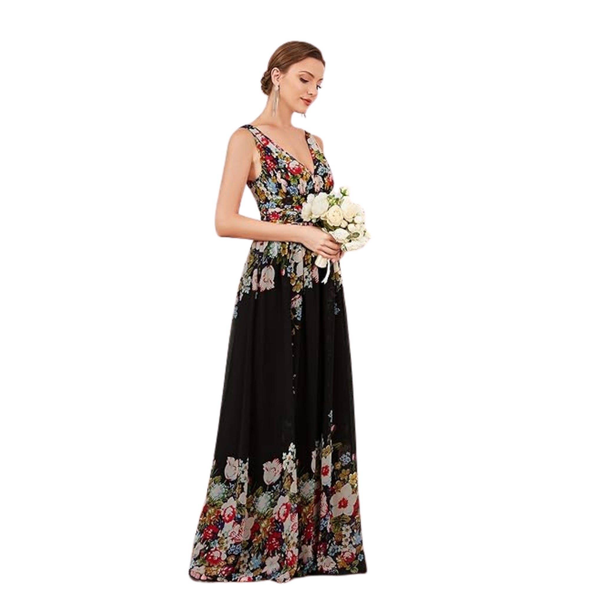 Ever-Pretty Women's V Neck Empire Waist A-Line Chiffon Long Evening Dress 09016