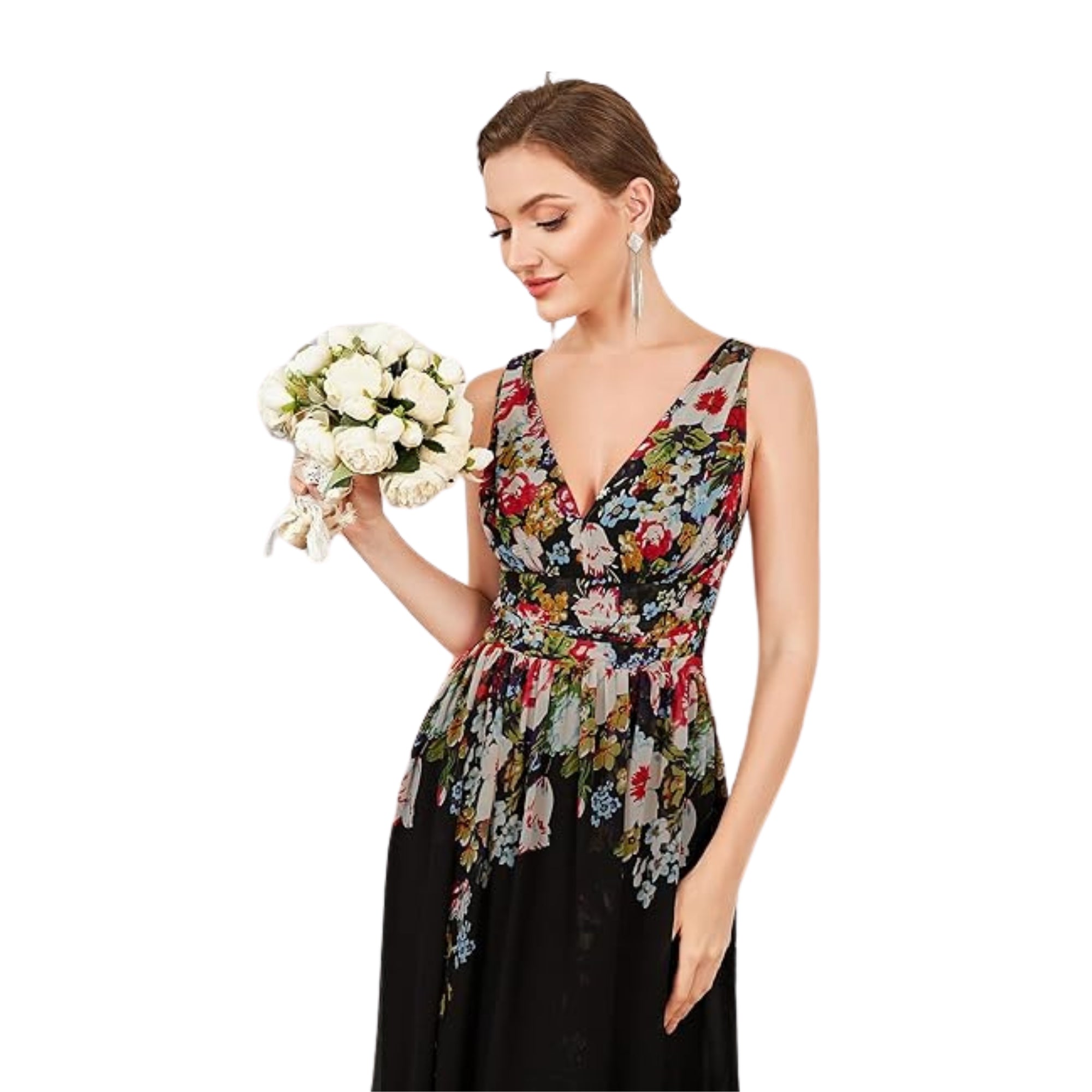 Ever-Pretty Women's V Neck Empire Waist A-Line Chiffon Long Evening Dress 09016