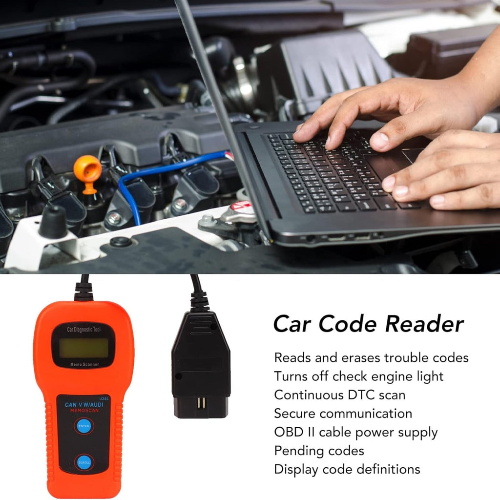 Tbest Car Code Reader,U281 OBD2 Code Reader DTC Scan Quick Diagnostic Reset Diagnostic Check Tool Replacement for Car Vehicle