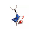 Rhinestone Necklace Crystal Pendant Necklace American Flag Pendant