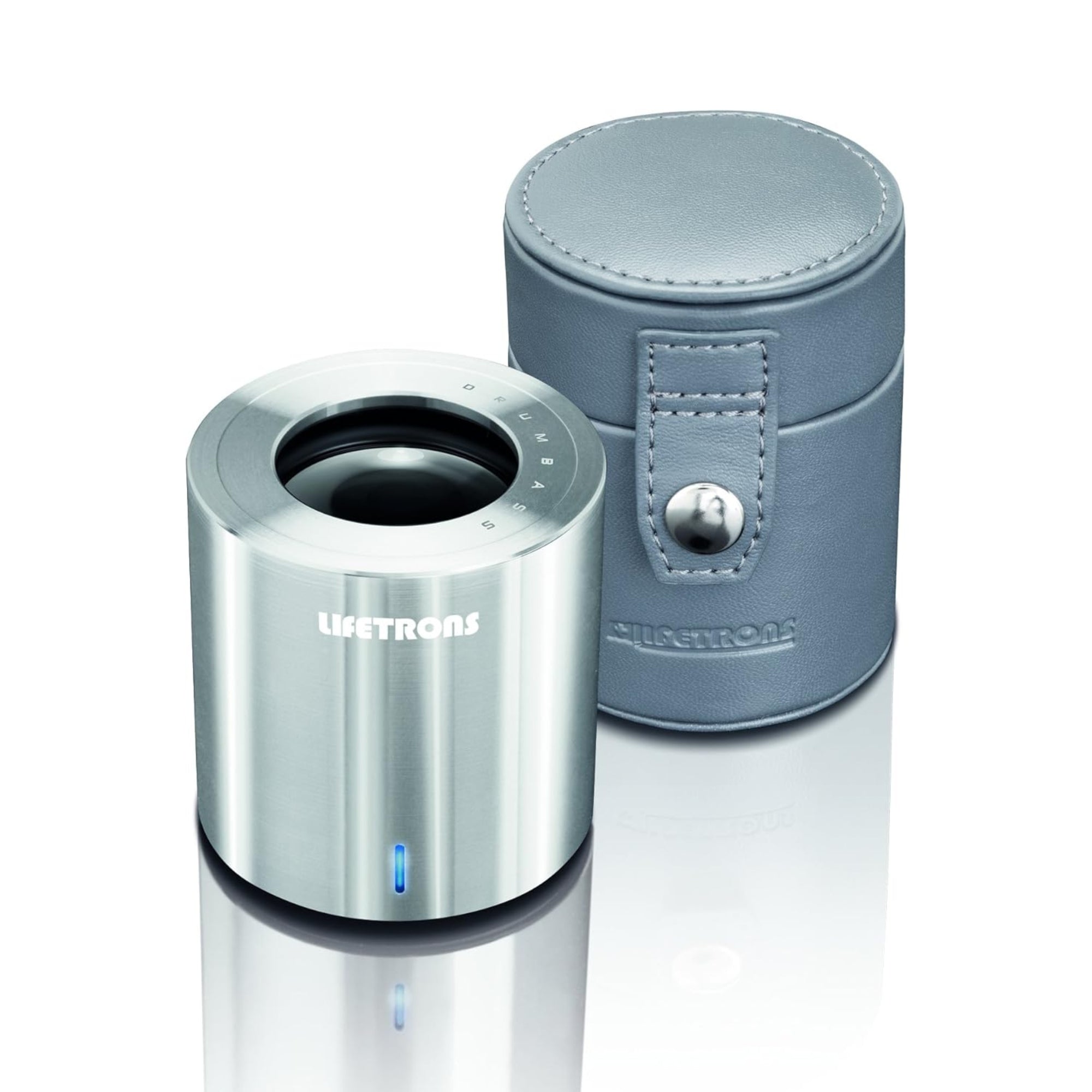Lifetrons DrumBass III Rechargeable Single Metal Body Speaker with Leather Case - For iPod, iPhone 4GS, Ipad & MP3 Players