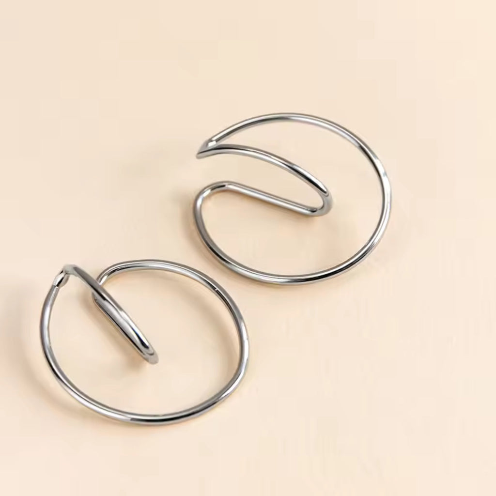 Double Hooping Ear Cuff Irregular Curve Clip Cartilage Lobe Stacking No Piercing Dainty Earrings for Women&Men Fashion Gift