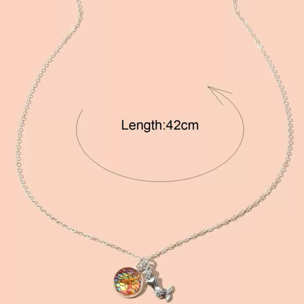 Europe US Fashion Mermaid Scales Minimalist Time Small Pendant Necklace Men Women Jewelry Friendship Gifts