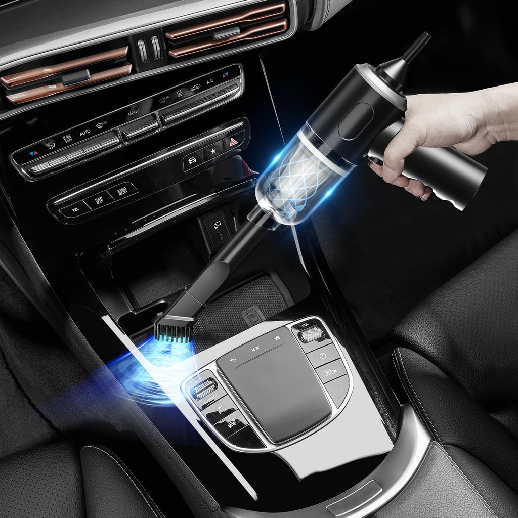 3 in 1 Car Vacuum Cleaner, 12000PA High Power Handheld Vacuum Cordless Portable Mini Vacuum Cleaner Car Accessories, Compressed Air Duster Keyboard Cleaner for Car,Desktop,Pet Hair Cleaning