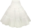 Tidetell Vintage Women's 50s Petticoat (XL White) Crinoline Tutu Underskirt 26" (FBA)
