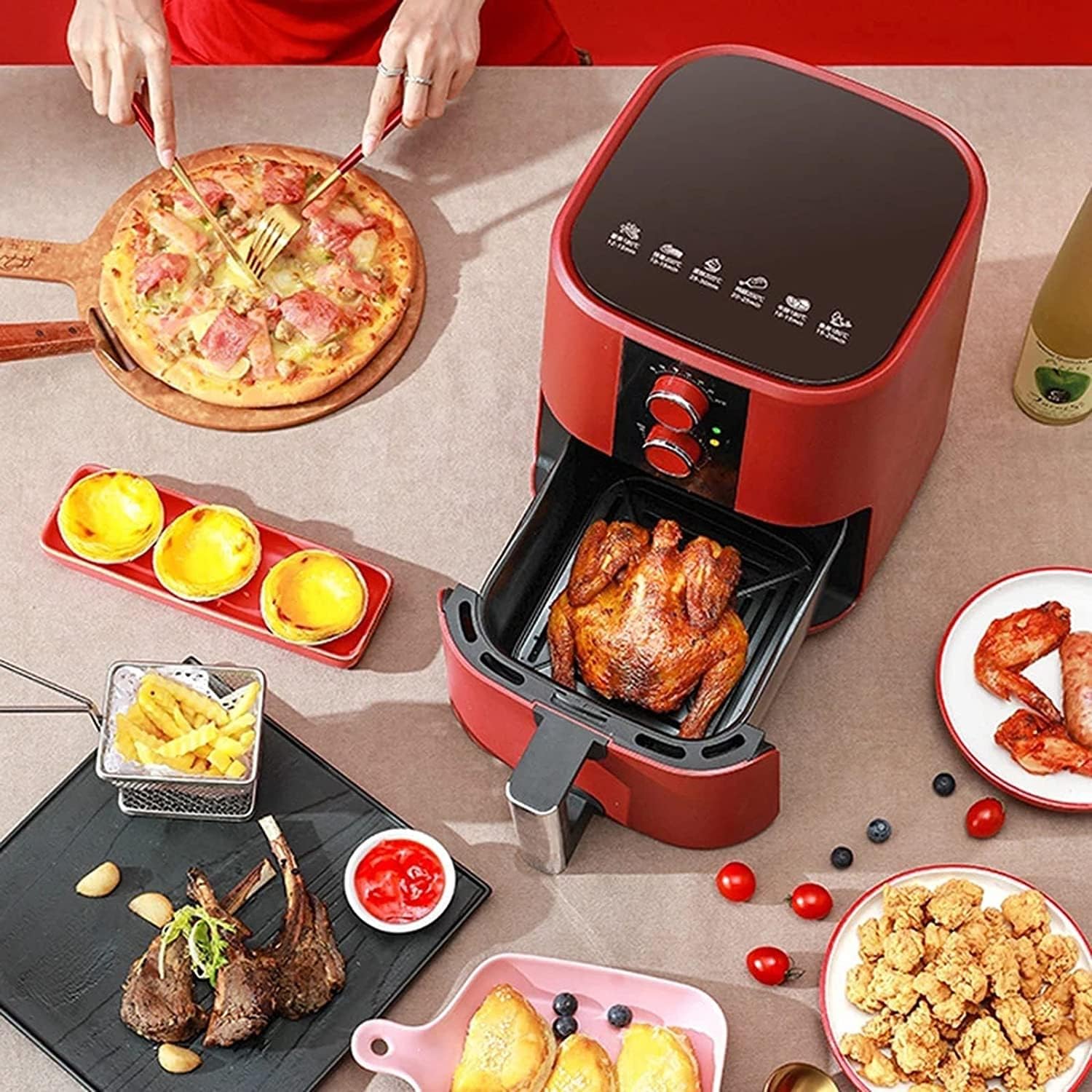 Johnson Lux Air Fryer for Home Use 5L Oil-Free Fryer, Multifunctional Hot Air Circulation, Automatic Power-Off, 1350W Household Non-Stick Coating Fryer needed sharing